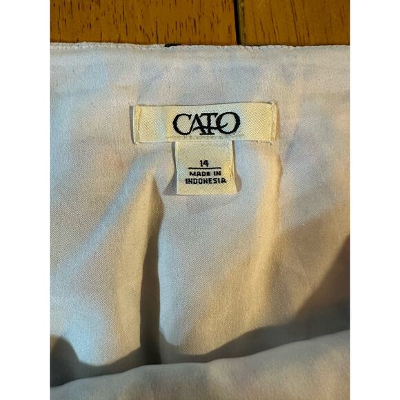 CATO Women's Floral A-Line Knee‎ Length Skirt Multicolor Linen Blend Size 14 - Picture 2 of 5